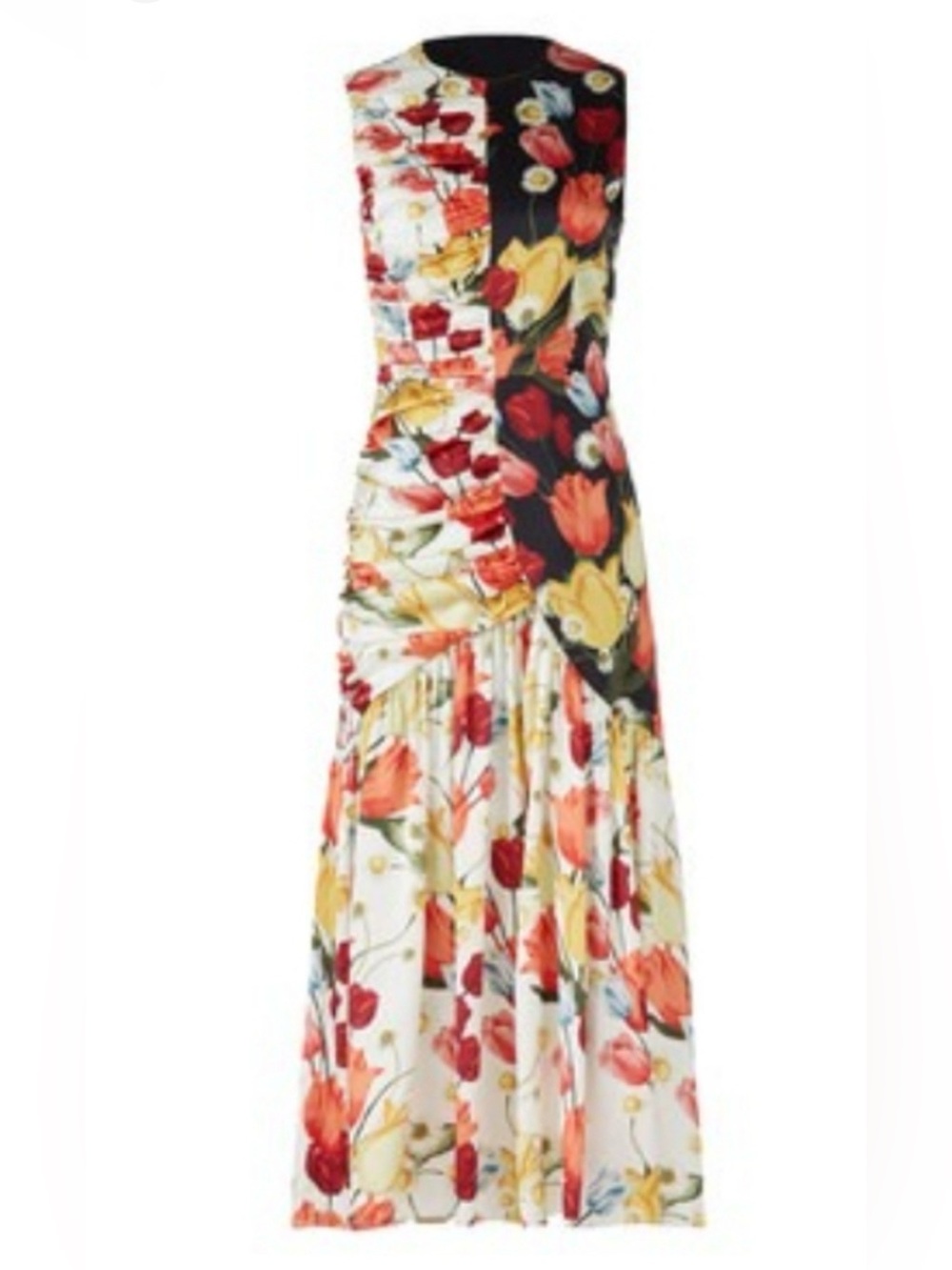 Mother of Pearl Silk Floral Maxi Dress Paulette dress Dutch Tulips print